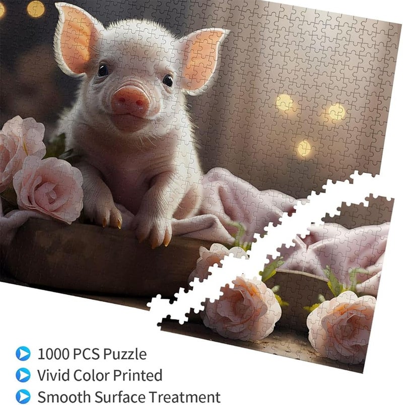 Phayah Cute Pig Jigsaw Puzzle 1000 Pieces 29 5 X 19 7 Inches Home Decor Gift - Image 2